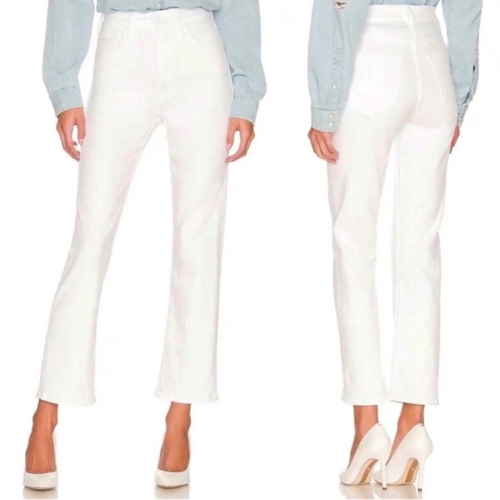 MOTHER White Cropped Ankle Jeans